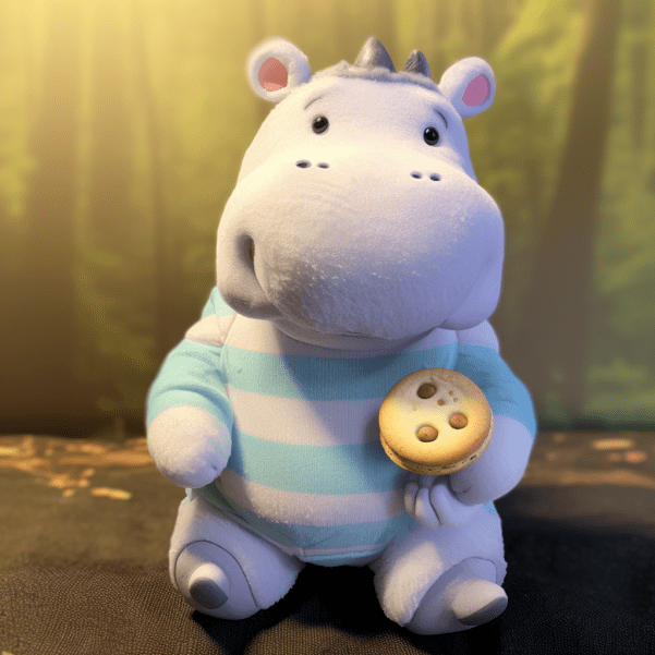Warren hippo with a cookie